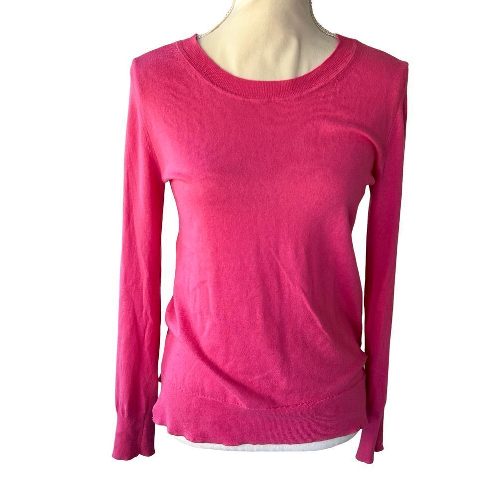 Juicy Couture Hot Pink Classic Crew Neck Long Sleeve Sweater Size S